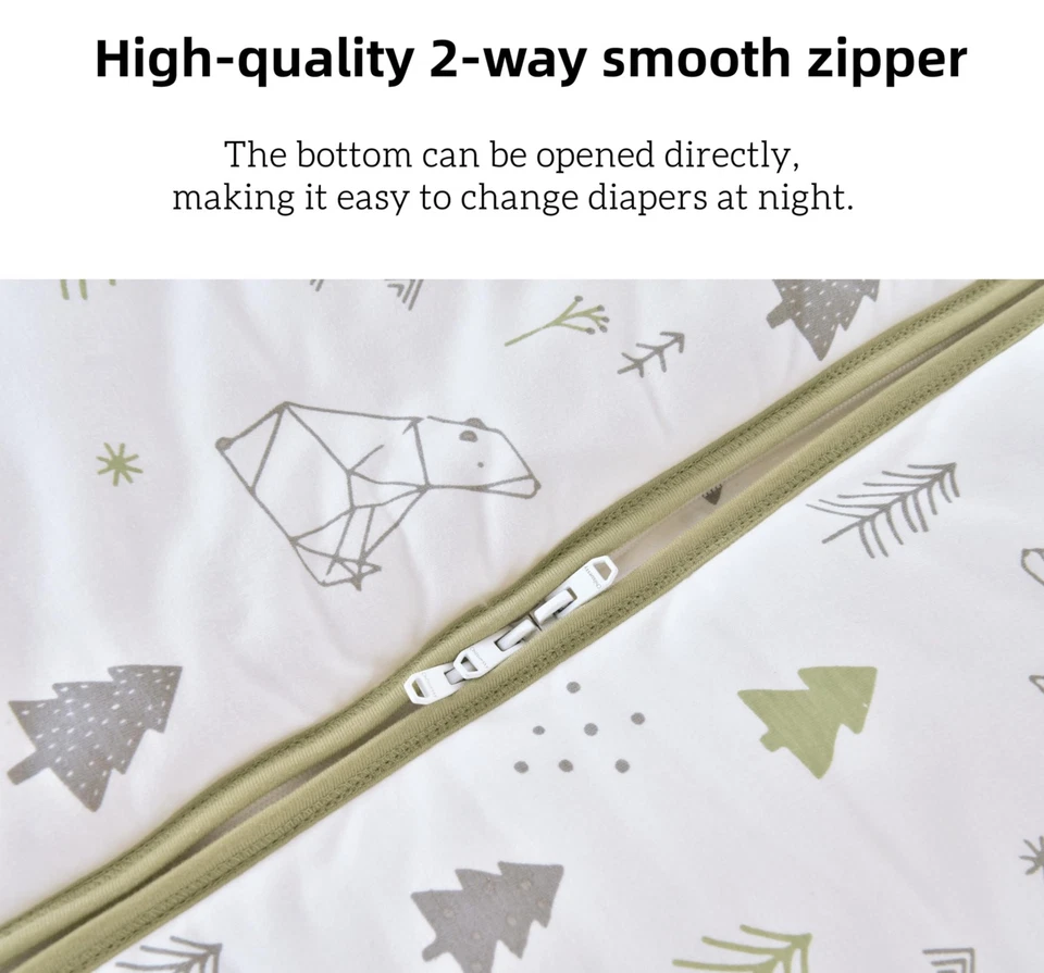 Chilsuessy 2er Pack Baby Schlafsack mit Beinen 1.5 Tog Schlafsack 100% Baumwolle - Bild 4 von 4