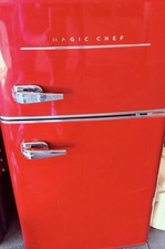Magic Chef Red Retro Compact Fridge 2-Door To...