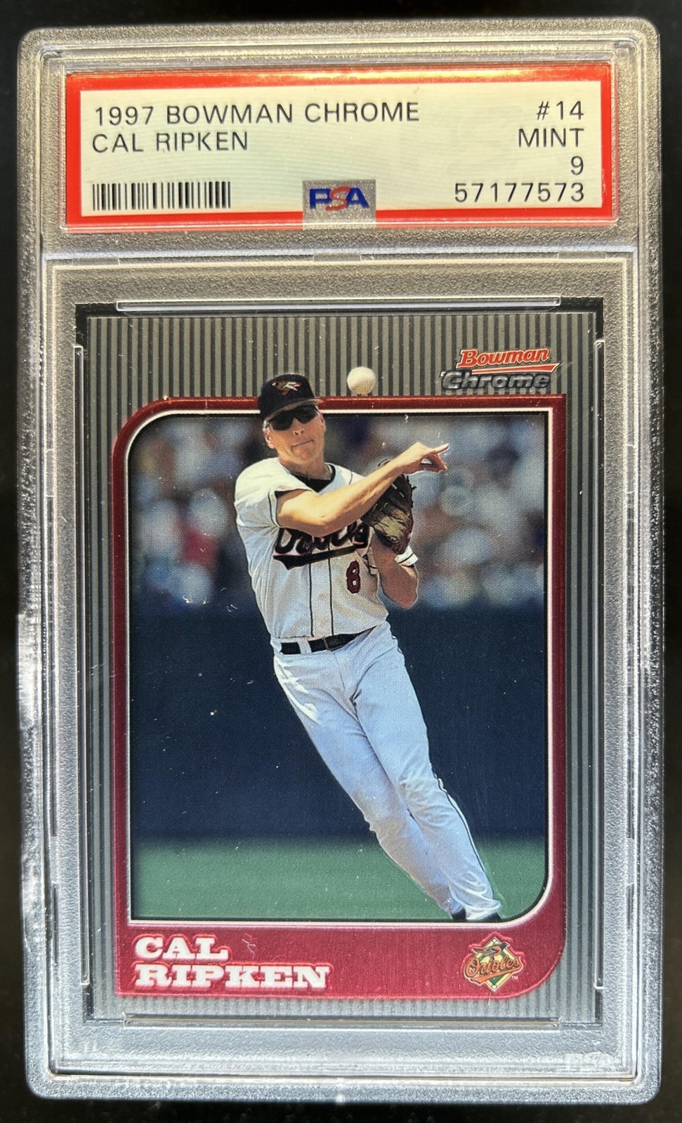 1997 Bowman Chrome Cal Ripken #14 Orioles PSA 9