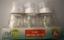 3 Pack Clear Baby Bottles Anti Colic BPA Free ,4 oz 0 Months Slow Flow Nipple