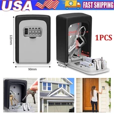 1x All Metal Key Lock Box for Outside Combination Lockbox House Key Wall Mounted