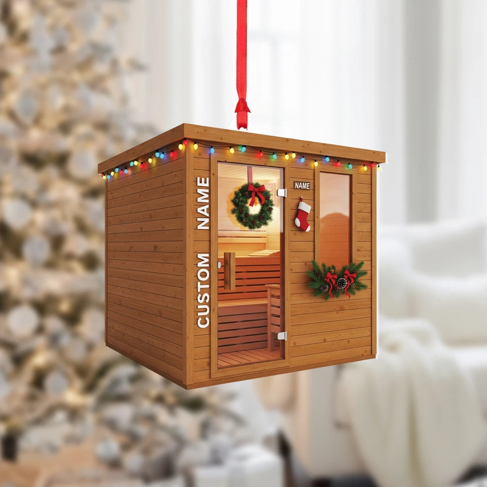 Personalisierter Sauna Bau Ornament Weihnachten individueller Name Geschenk