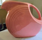 FiestaWare Disk Rose Pink Pitcher Jug Art Deco 7” 64 oz,Rare NO scratches,Chips.