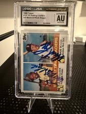 1984 Topps Wade Boggs Bill Madlock Dual Signed Auto CGC JSA Slab Auto 10