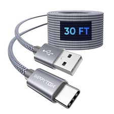 30Ft USB C Cable, Extra Long USB C Cable Nylon Braided 30 Foot USB A 2.0 to U...