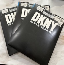 THREE Pairs DKNYLight Opaque Black 142 Tall/Grande Pantyhose Stockings NEW