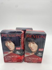 3 pack Revlon ColorSilk Permanent Hair Color, 12 Natural Blue Black