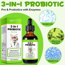 3 In 1 Probiotic for Cats Pre  Probiotics with Enzymes for Digestive/Gut Health