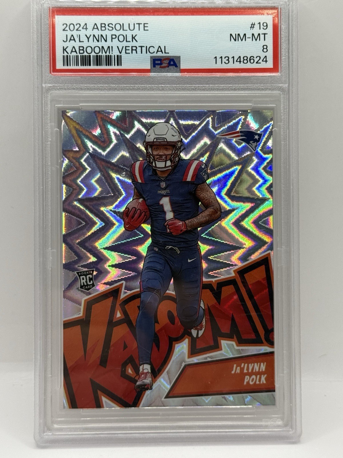 2024 Panini Absolute Kaboom! Vertical Ja'Lynn Polk #19 PSA 8 MINT Rookie RC