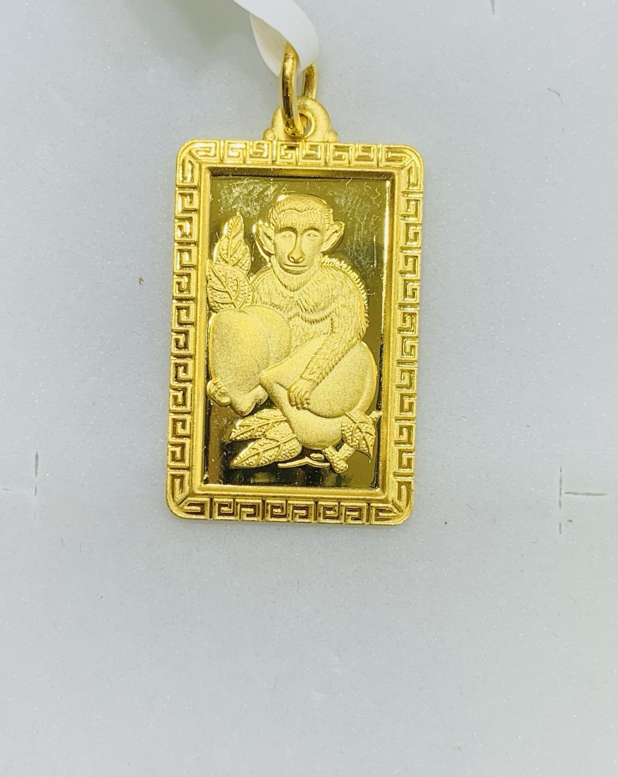 24k Solid Yellow Gold Shaped Monkey Rectangle  Pe… - image 7