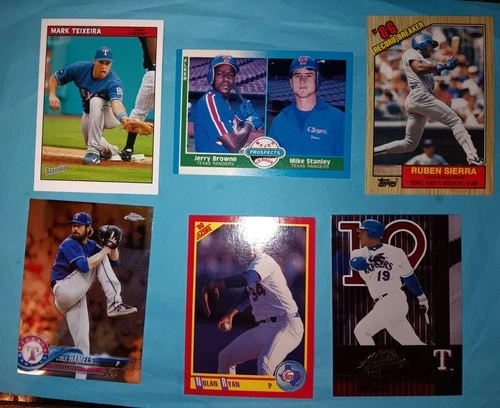 Lot TEXAS RANGERS BASEBALL CARDS Nolan Ryan Juan Gonzalez Mark Teixeira C Hamels