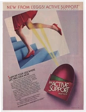 vintage 1980s mag print ad L'EGGS Active Support pantyhose egg Leggs fashion v2