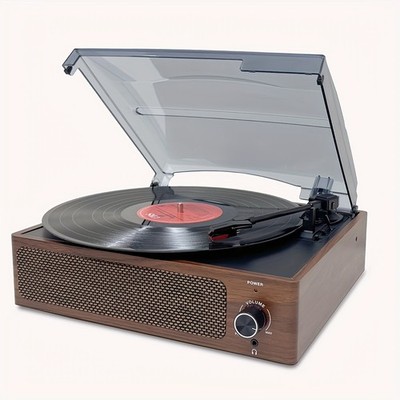 Neu Vinyl Schallplatte Audio Player Bluetooth Stereo Lautsprecher Wirele Plattenspieler 3 Geschwindigkeiten