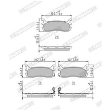 Ferodo Bremsbelagsatz Bremsklötze hinten NAY52648ZA NAY52643ZA | 134815