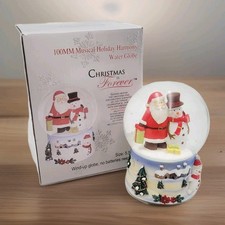 Christmas Is Forever Musical Holiday Harmony Santa  Snowman Wind-UP Water Globe