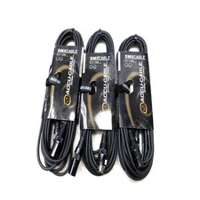  Lot of 3 NEW Accu-Cable AC3PDMX25 25' Male To Female DMX XLR Cables 3-Pin