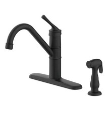 Glacier Bay Barnhart Single-Handle Kitchen Faucet with Side Sprayer Matte Black