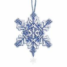 Sapphire Crystal Charmed Ornament Kit Mill Hill 2012 Snow Crystals