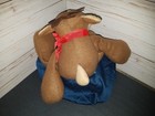 VTG Hallmark Christmas Plush Floppy Rodney Reindeer Beanbag With Red Ribbon Bow — photo 4