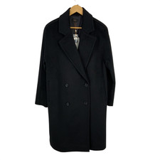 Quince Women Italian Wool Double-Breasted Slouch Coat Black Outerwear S