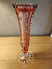 Nachtmann Bleikristall Vase Überfang Rubinrot Handschliff Vintage
