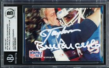 Bill Parcells & Lawrence Taylor Signed 1991 Pro Set Card 718 Giants Beckett