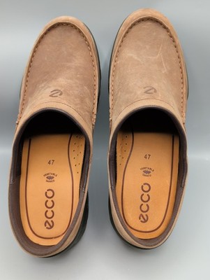 ECCO Track 25 Hydromax Water Resistant Moc Toe Clog Shoes Brown Nubuck Sz 47 13