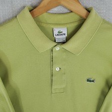 LACOSTE Size 8 2XL Green Polo Shirt Mens 100 Pique Cotton Short Sleeve Golf