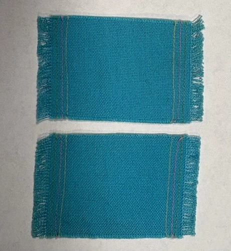 RARE BARBIE vintage pair (2) blue turquoise placemats Hostess Set #1034