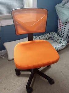 Edx Swivel Home Office Chair, Armless Mesh & Adjustable Low Back (Orange & New)