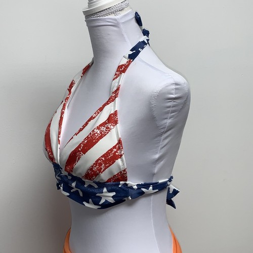 Venus Sz A (32B/34A/36AA) Red/White/Blue Stars & Stripes Bikini Swim Top NWOT - Picture 4 of 9
