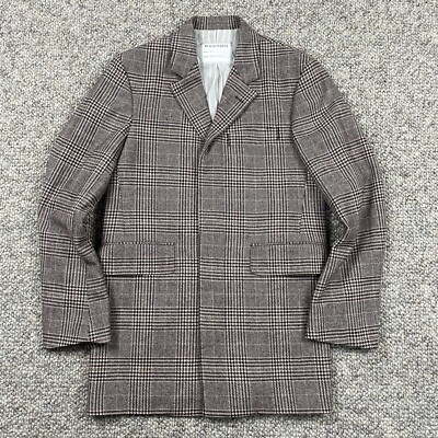 Brooks Brothers Black Fleece Mens Flannel Wool Overcoat Jacket 