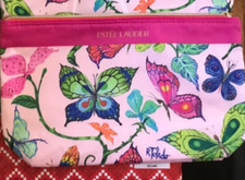 ESTEE LAUDER-PINK BUTTERFLY COSMETIC MAKEUP BAGS