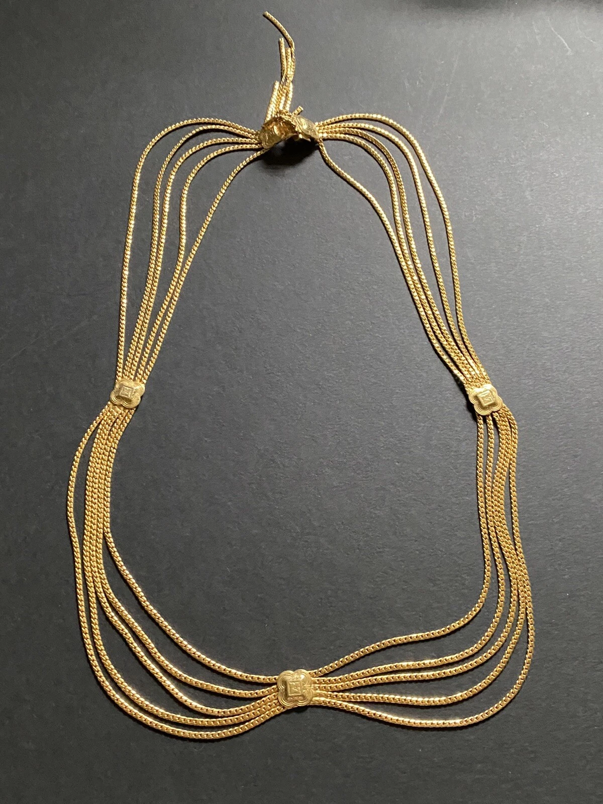 Collier ceinture chaîne ventre ton or créateur CHRISTIAN DIOR années 80