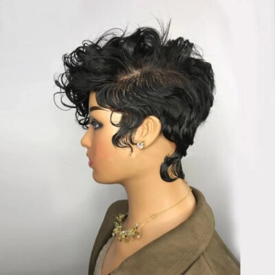 Short 4x4 Lace Closure Wig Pixie Cut Wigs for Black Women Brazilian Curly Wigs