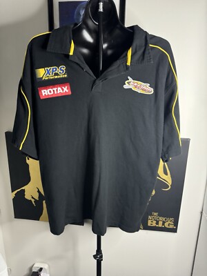Ski Doo Shirt Mens Large Black Yellow Polo X Team Snowmobile