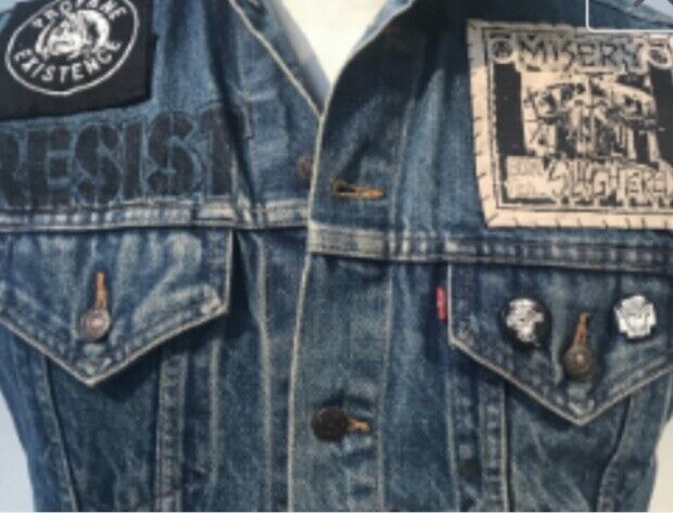 Vintage Denim Vest 80s Levis Biker Rocker Motörhead - 42 L