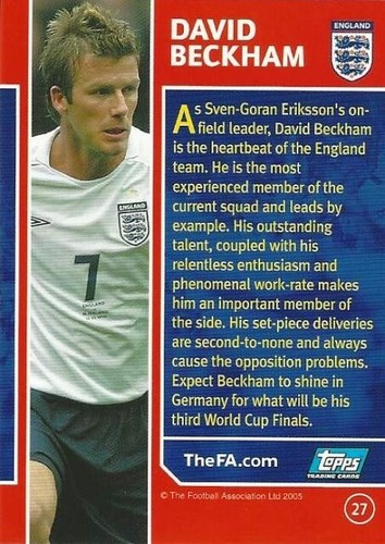 2005 Topps England Cards (World Cup '06 Qualifications) Base Common (21 - 30) - Picture 14 of 40