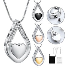 Teardrop Heart Infinity Pendant Keepsake Necklace Heart Cremation Jewelry Gifts