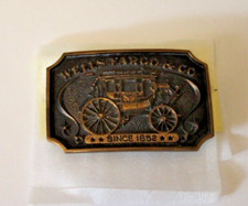 Wells Fargo  Co Stage Coach Since 1852 Belt Buckle Brass 1972 Vintage