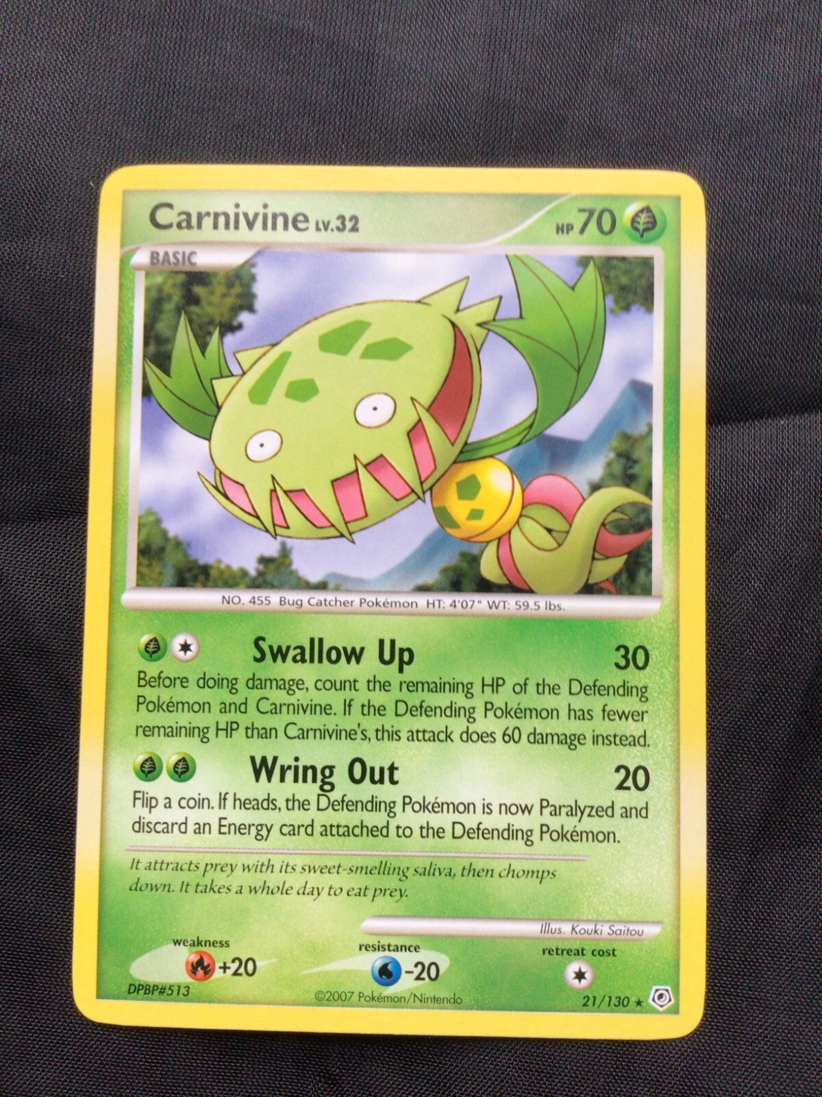 Pokemon Cards: Diamond and Pearl Rare: Carnivine 21/130