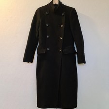 Jigsaw Coat Size Uk 10 Black Longline Military Style