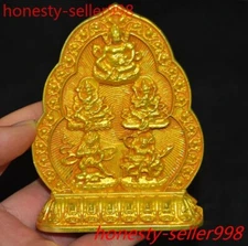 3.8"Buddhism temple Bronze gilt Buddha design Niche for a Buddha statue Thangka