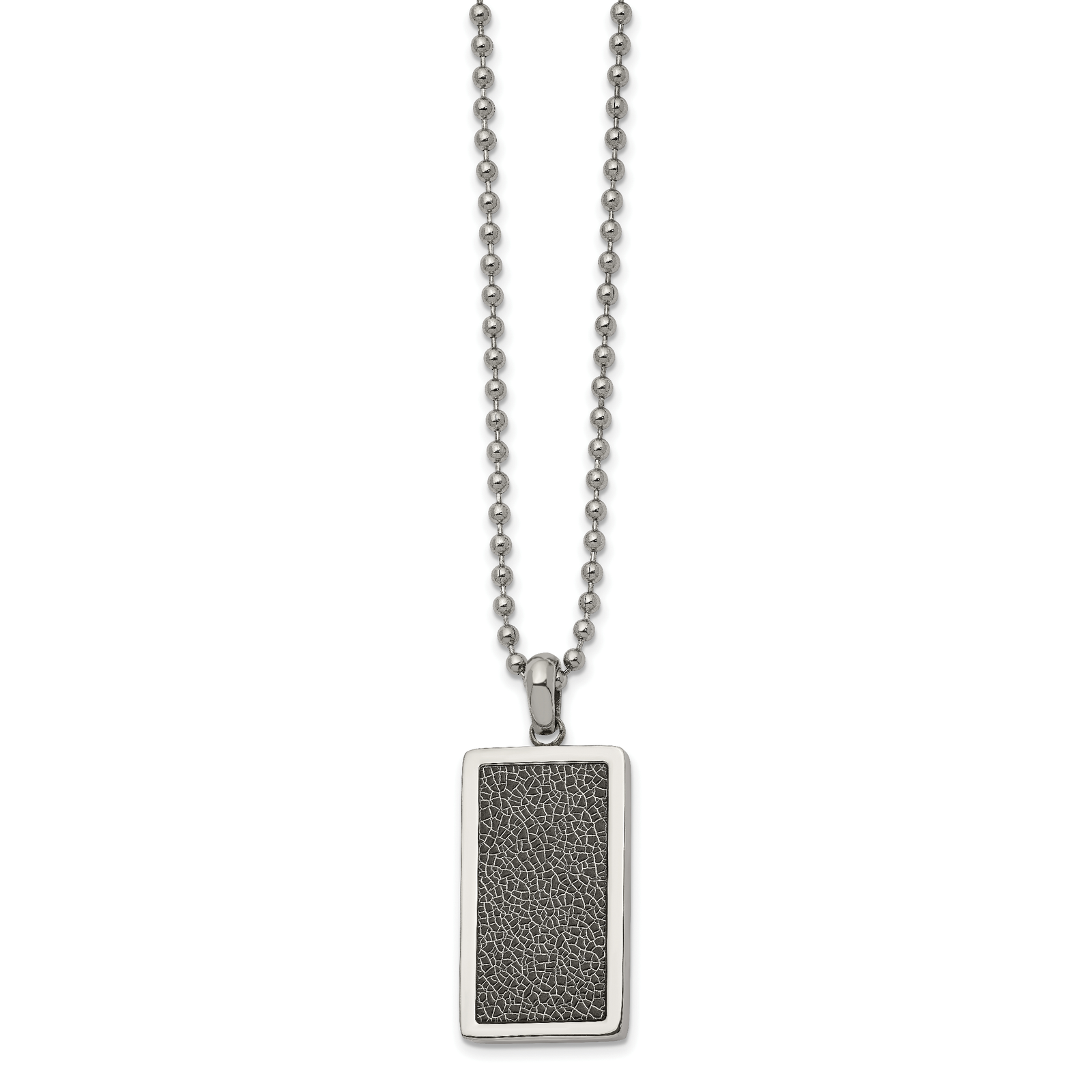 Chisel Stnls Steel Black Stoving Varnish Dog Tag Ball Chain Necklace 22