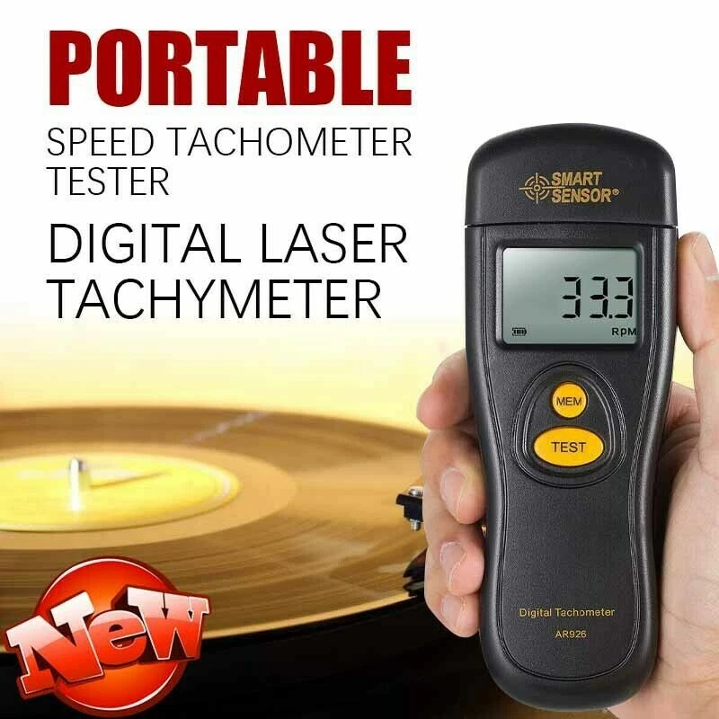 Portable Digital Laser Tachymeter Speed Tachometer Tester for LP Vinyl Turntable - Image 2 of 4