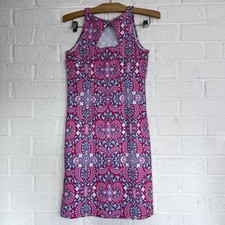 TALBOTS EFFORTLESS JERSEY MEDALLION OPEN BACK DRESS Size 2 Petite