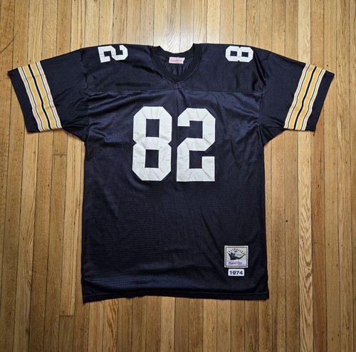 Pittsburgh Steelers 1974 John Stallworth #82 Mitchell & Ness White Jersey Sz 52 - 第 1/24 張圖片