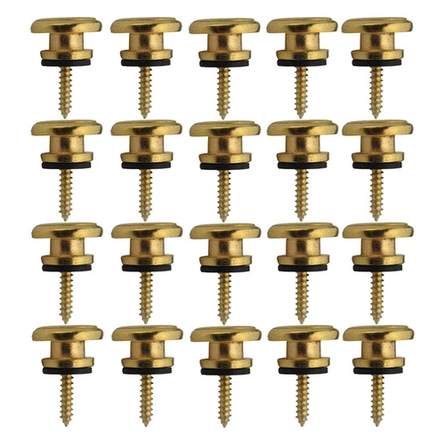 20pcs Metal Gold Guitar Strap Buttons Strap Locks Mushrooms Head End Pins USA