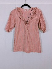 Mango Girls Red & White Striped Dress Size 7/8