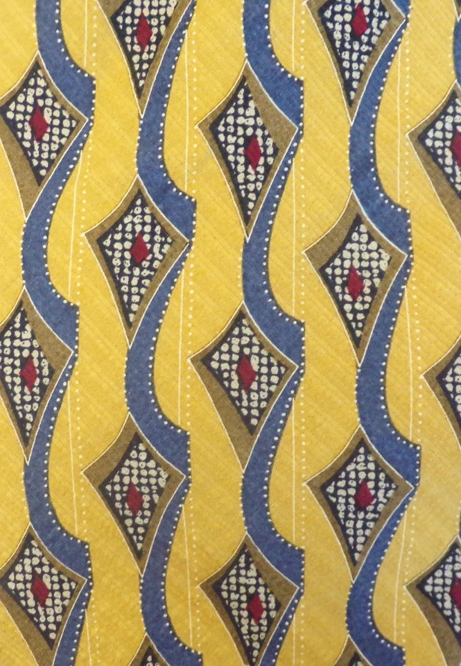 KENNETH COLE Mens Yellow Blue & Red Abstract Print Classic Silk Neck Tie  - Image 2 of 3